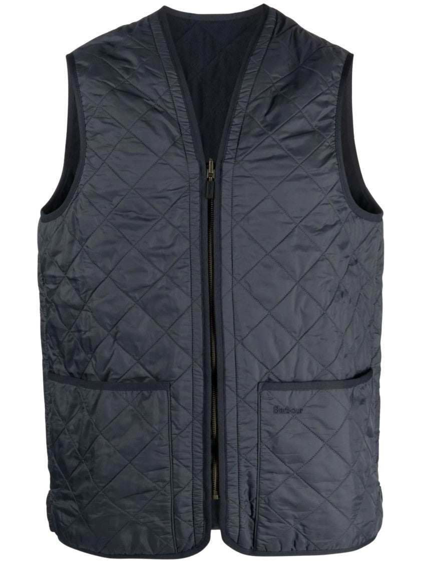 Barbour Diamond-Stitched Pouch-Pocket Quilted Vest