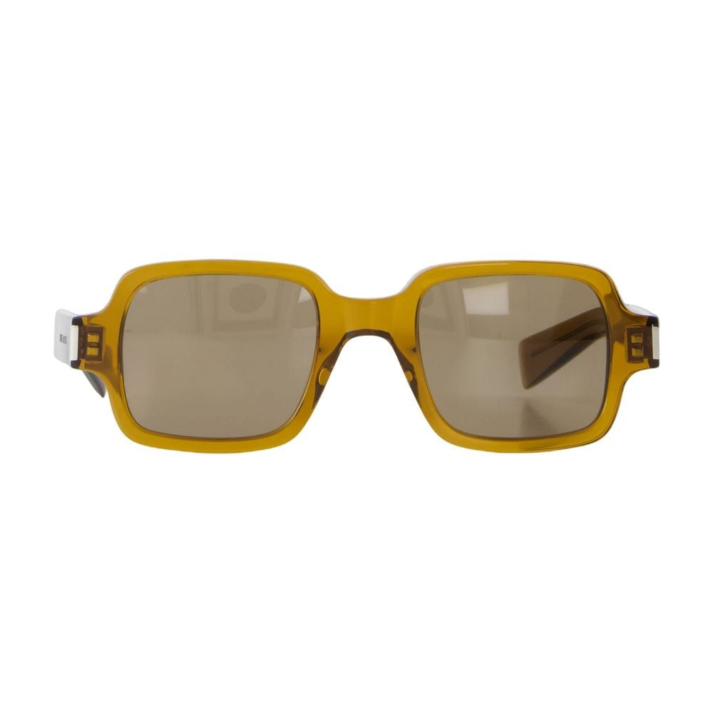 Saint Laurent Translucent Brown Acetate Rectangular Sunglasses