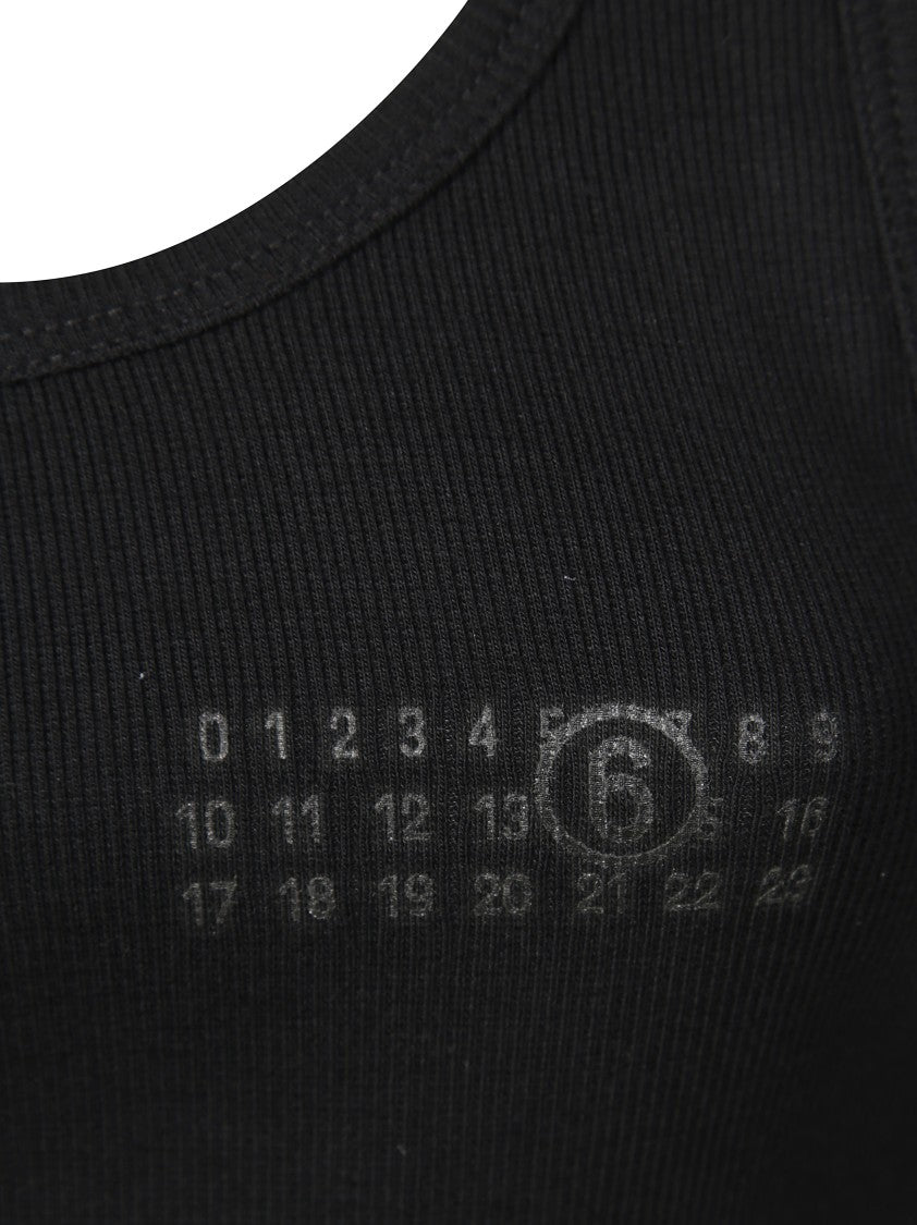 Mm6 By Maison Margiela Sleeveless Fitted Mini Dress With Graphic Detail