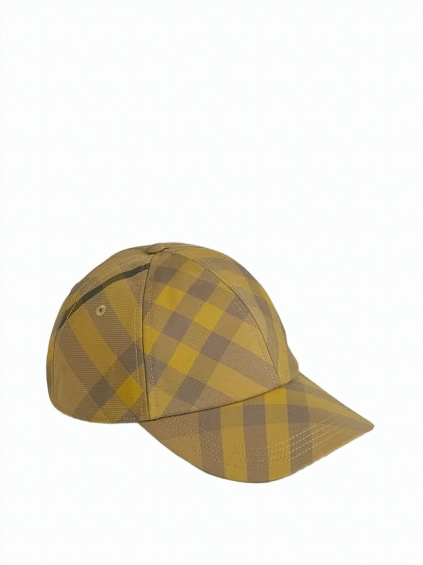 Burberry Structured Brown Check Pattern Burberry Baseball Cap
