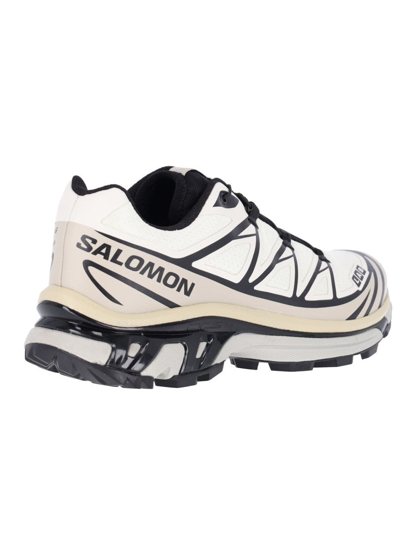 Salomon White Fabric Xt-6 Quicklace Sneakers