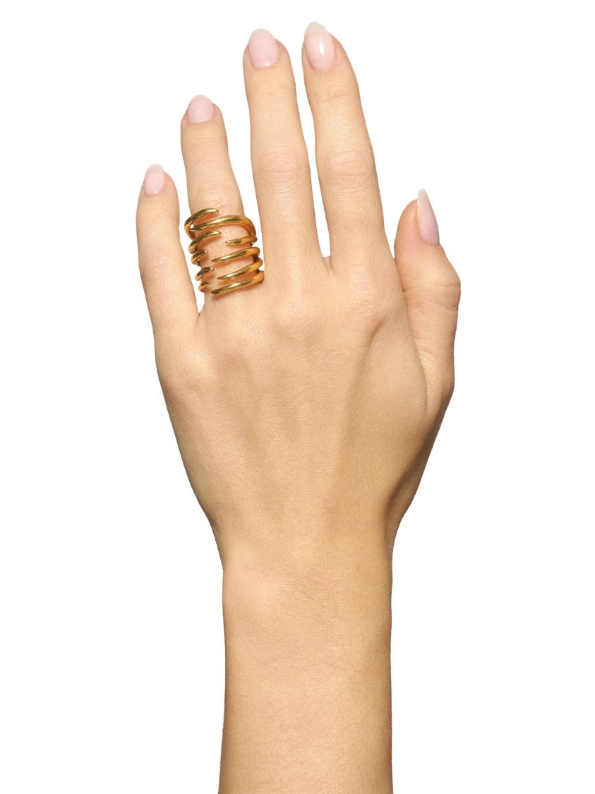 Panconesi Twisted Gold-Tone Ritorto Ring With Sculptural Design