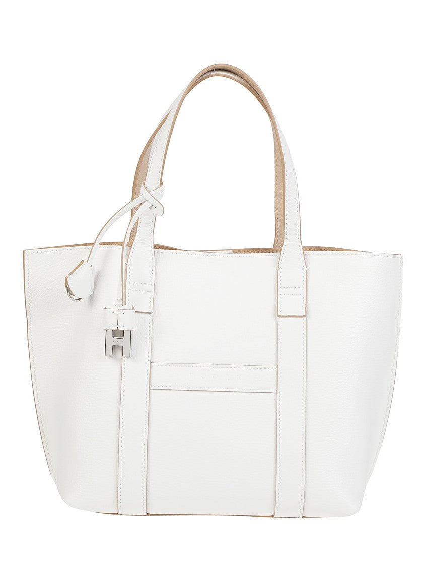 Hogan Small Script Structured Calf Leather Tote Bag