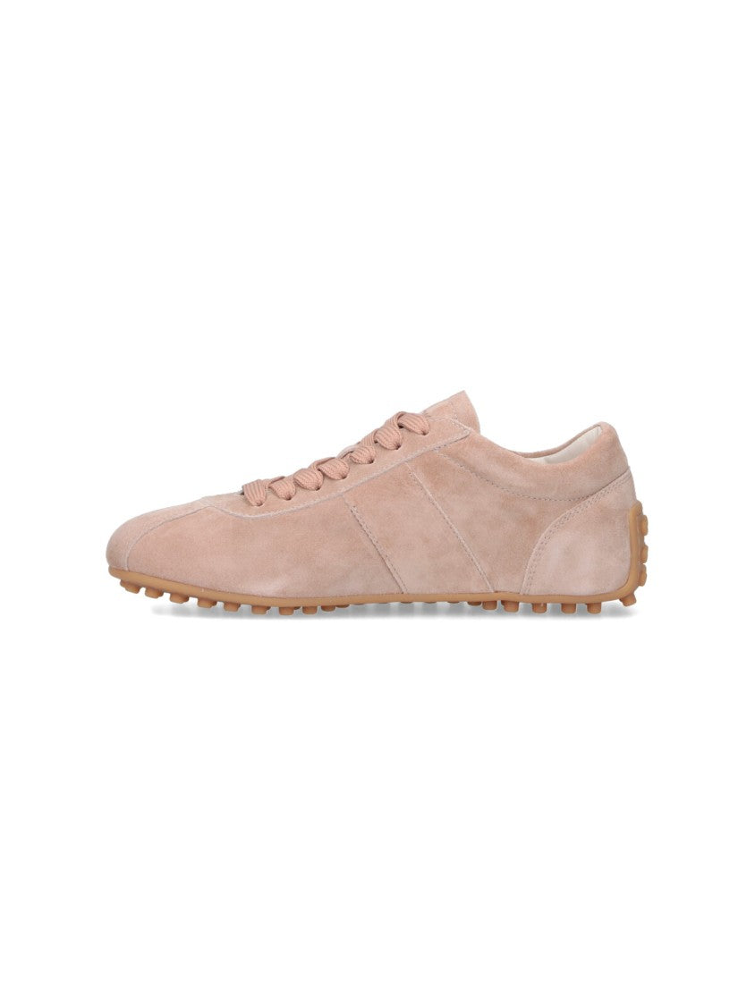 Tod's "T-Marathon" Sneakers In Pink Calfskin Suede