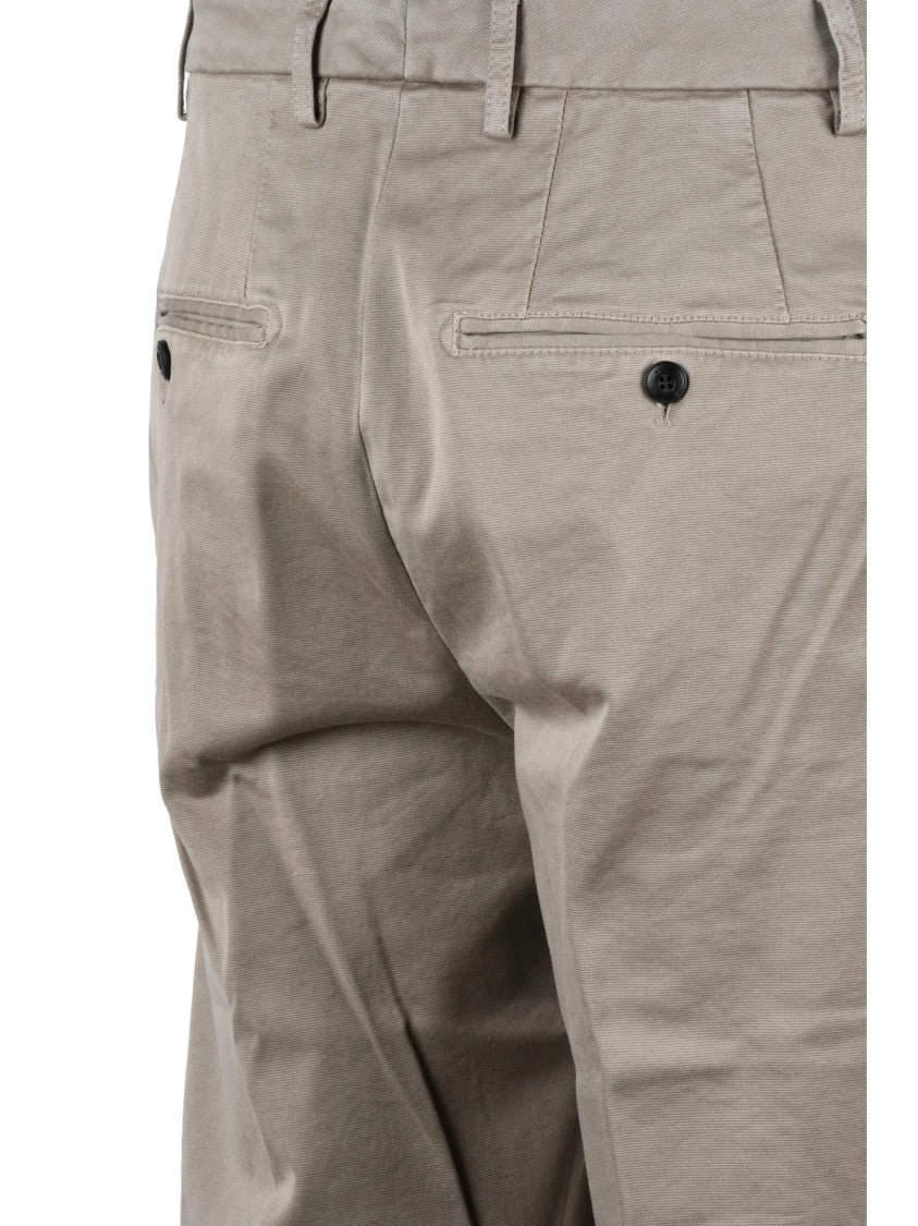 Dondup Turquoise James Straight-Leg Cotton-Linen Blend Trousers