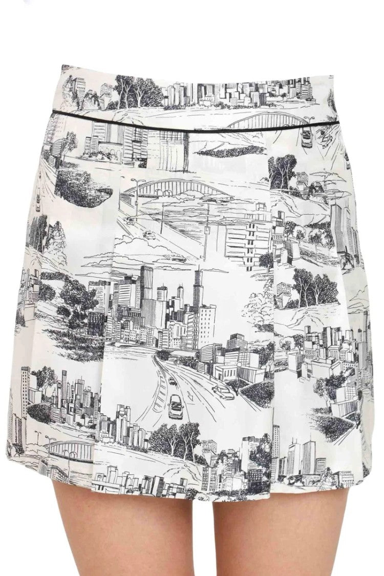 Max Mara Silk Shorts - White/Black