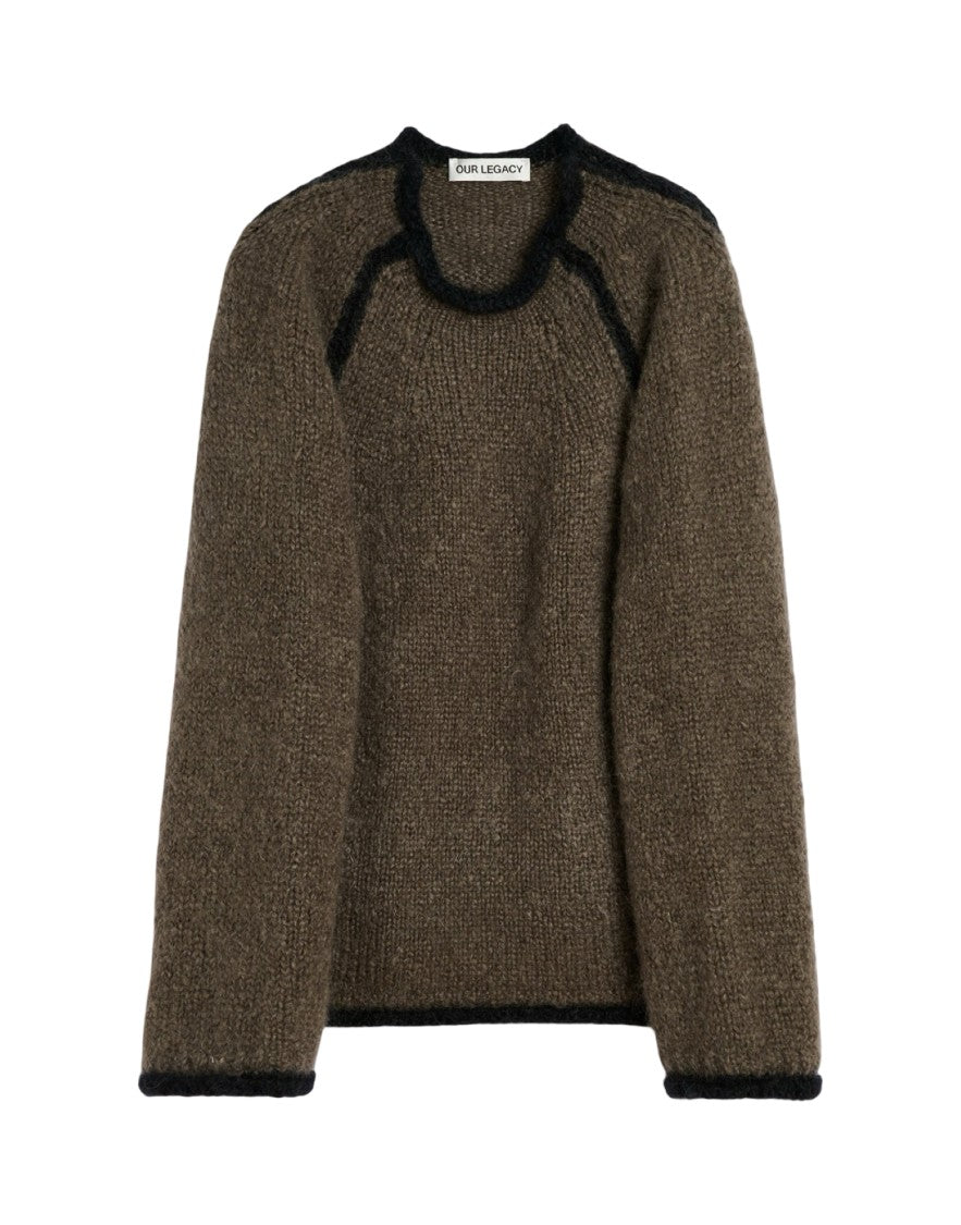 Our Legacy Textured Knit Roundneck Sweater With Contrasting Trim