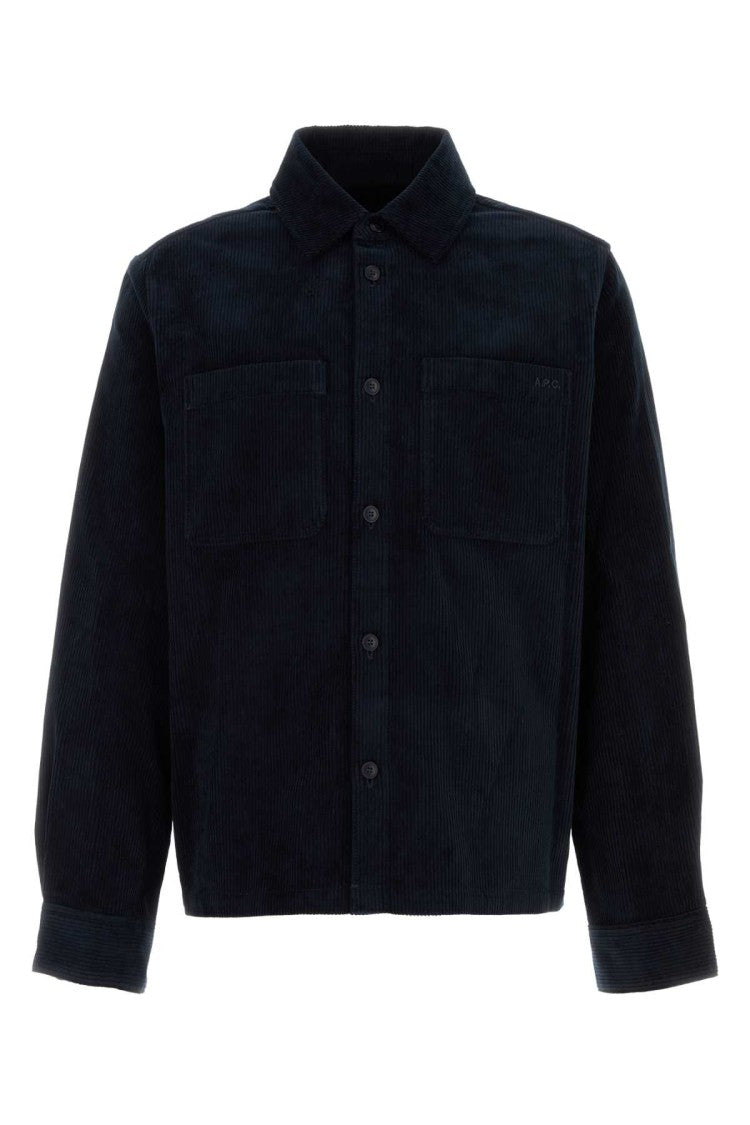 A.P.C. Dark Blue Corduroy Leon Shirt