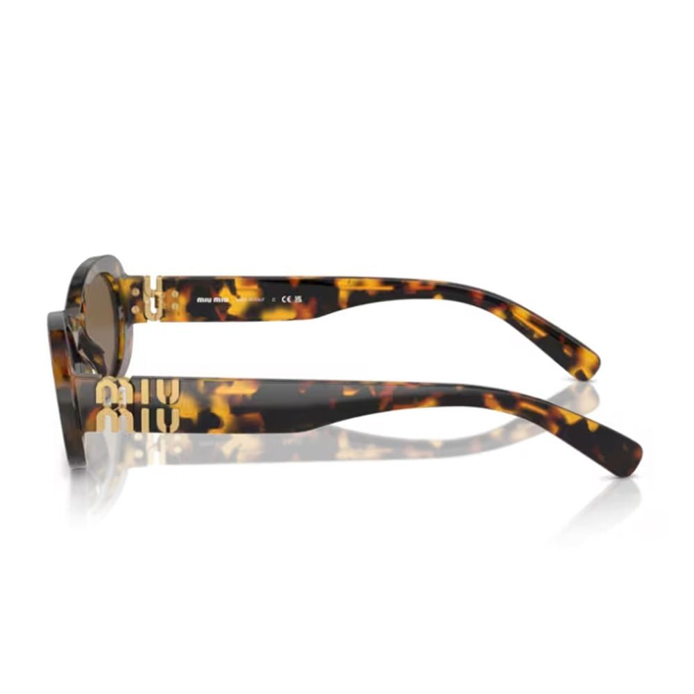 Miu Miu Oversized Oval Sunglasses In Dark Havana Acetate