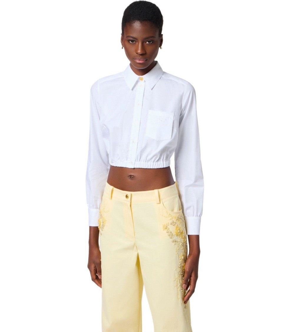 Elisabetta Franchi White Cropped Shirt