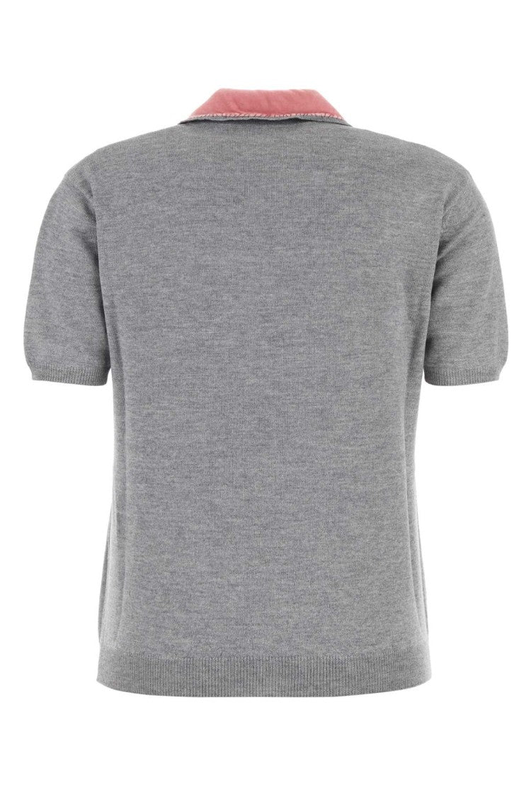 Marni Grey Wool Polo Shirt