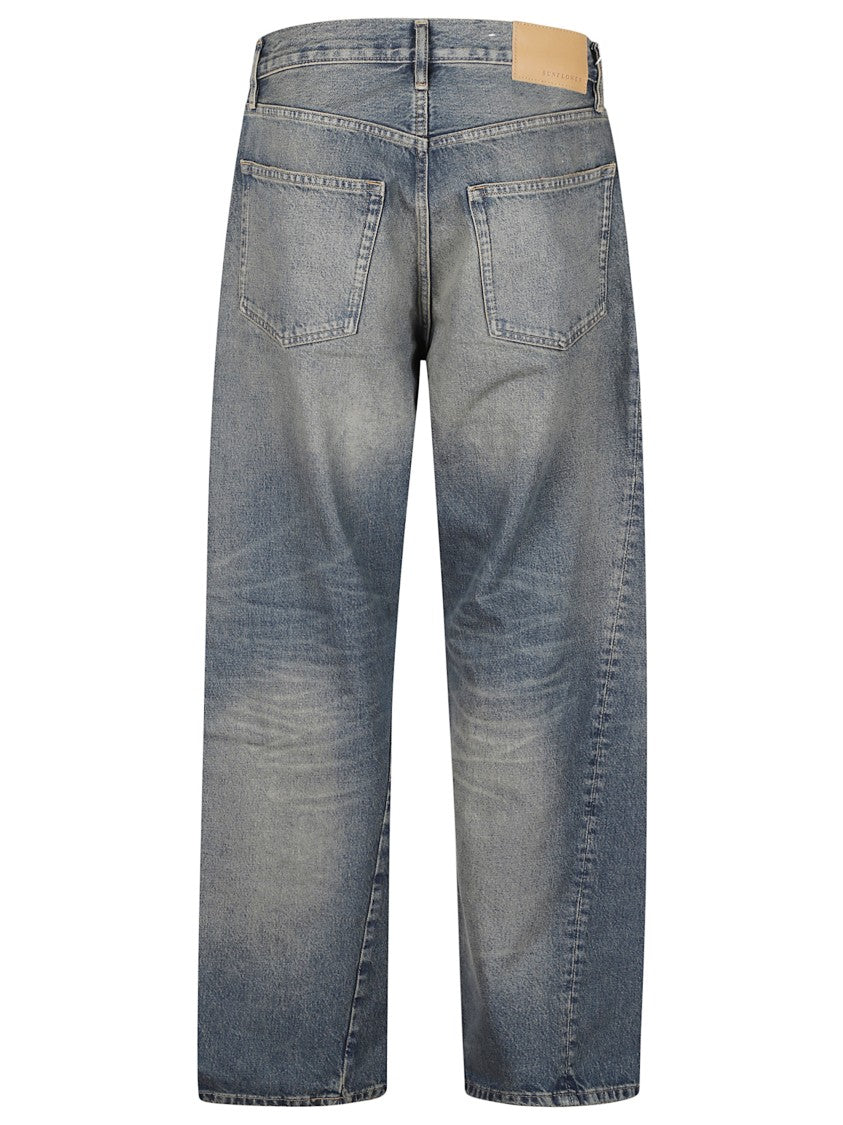 Sunflower Faded Blue Button Fly Straight Leg Jeans