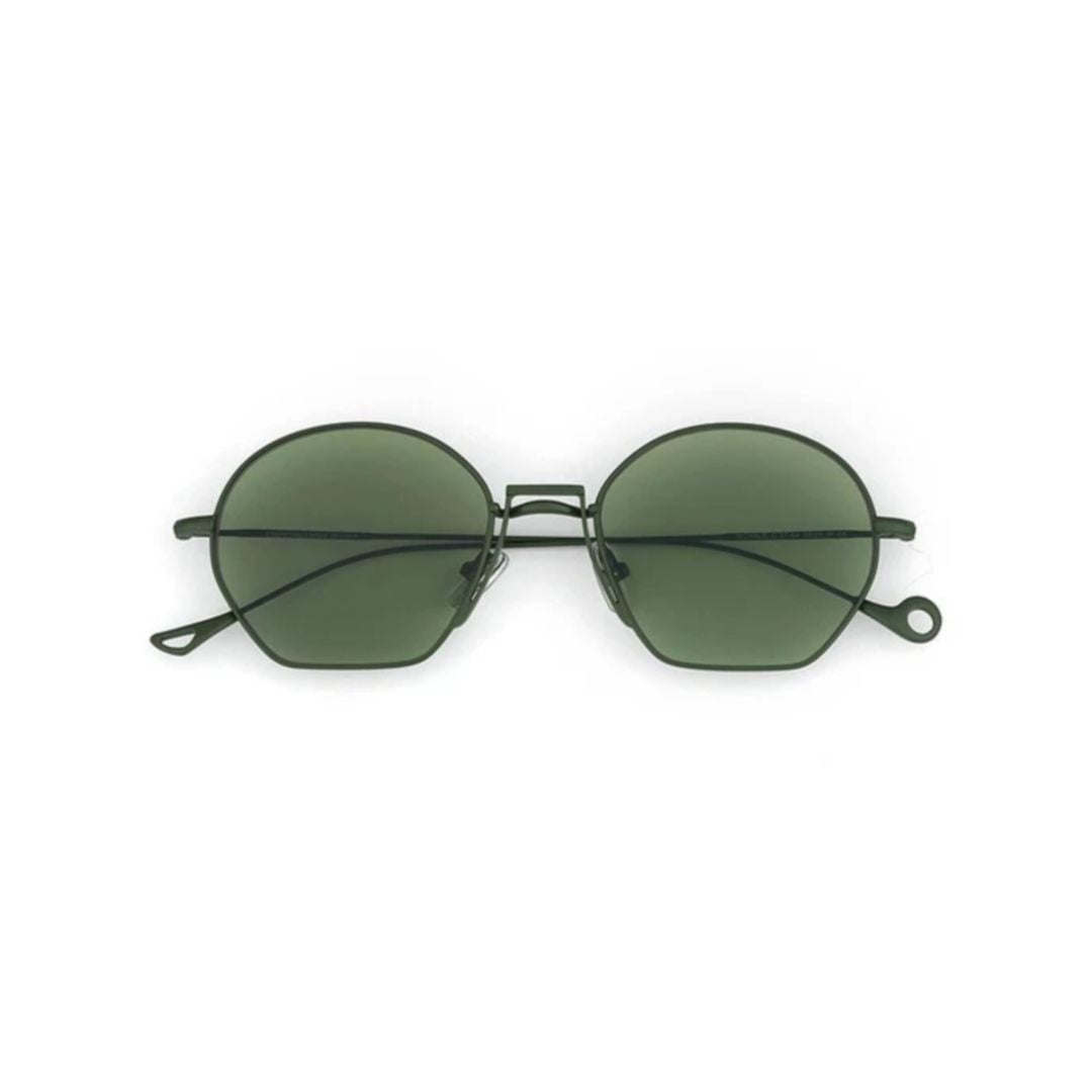 Eyepetizer Royale C.27-64 Geometric Frame Sunglasses With Muted Green Lenses