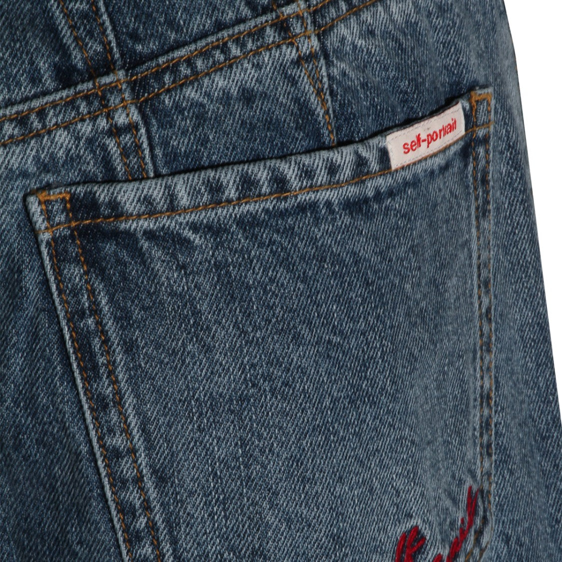 Self-Portrait Blue Cotton Jeans
