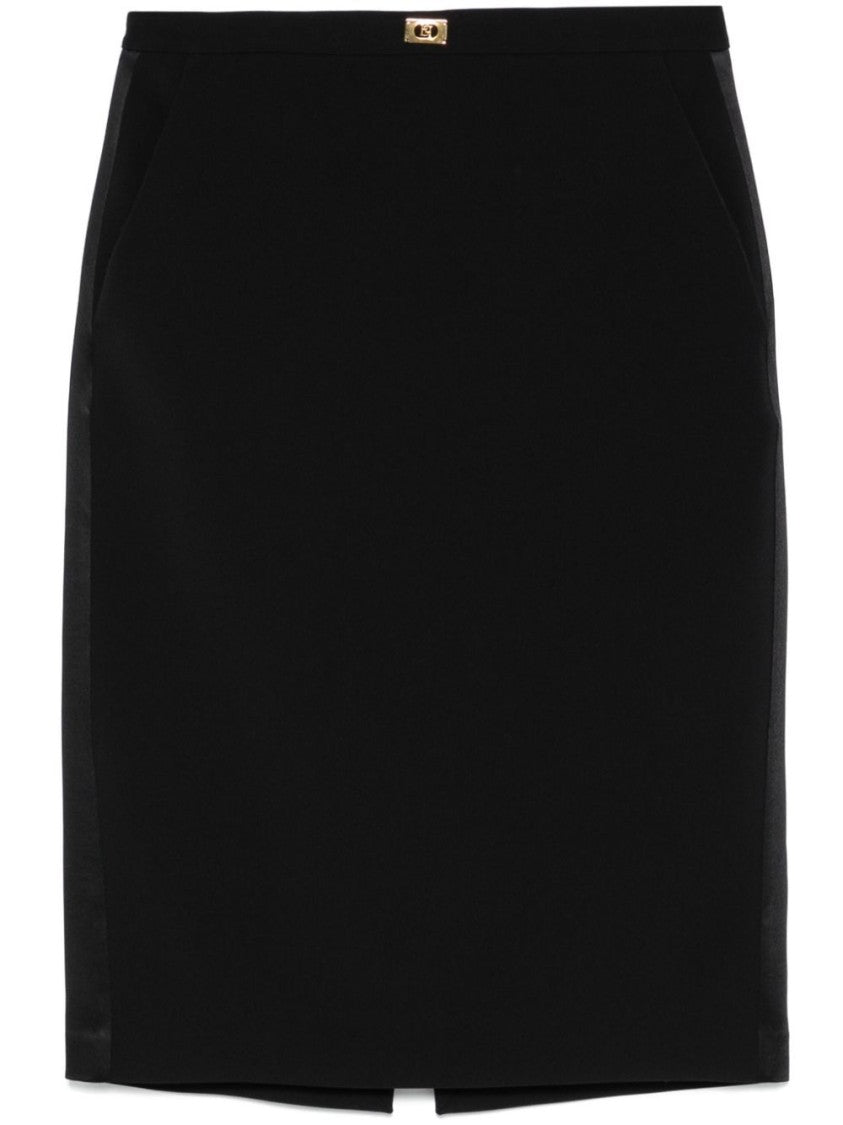 Elisabetta Franchi Fitted Knee-Length Skirt With Gold-Tone Clasp