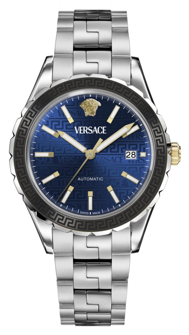 Versace Automatic Watch With Stainless Steel Case And Blue Dial