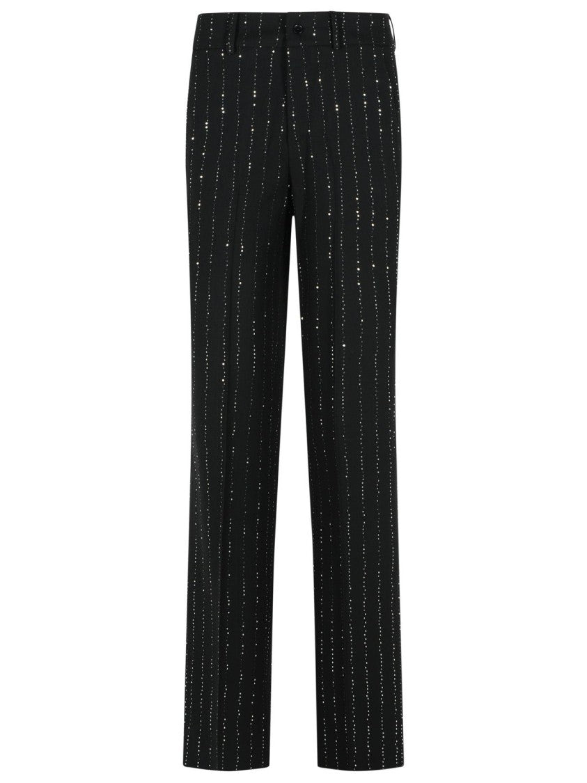 Philipp Plein 'Lady Fit' Sequined Pants In Black Wool Blend