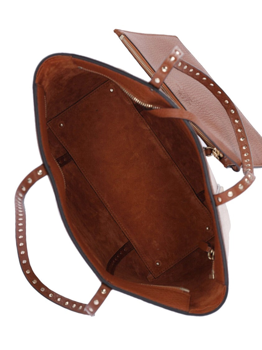 Valentino Garavani "Rockstud" Tote Bag – Beige