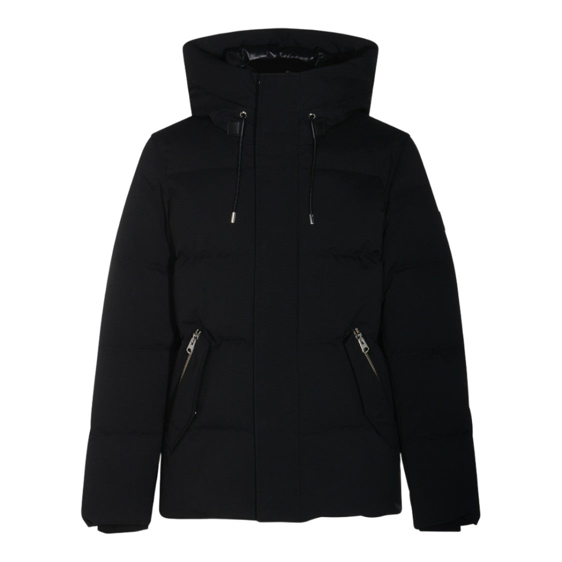 Mackage Padded Black Coat With Adjustable High Collar And Concealed Zipper