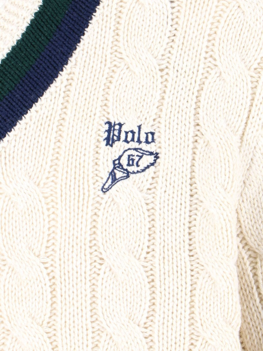 Polo Ralph Lauren Cable-Knit Cricket Sweater Cream
