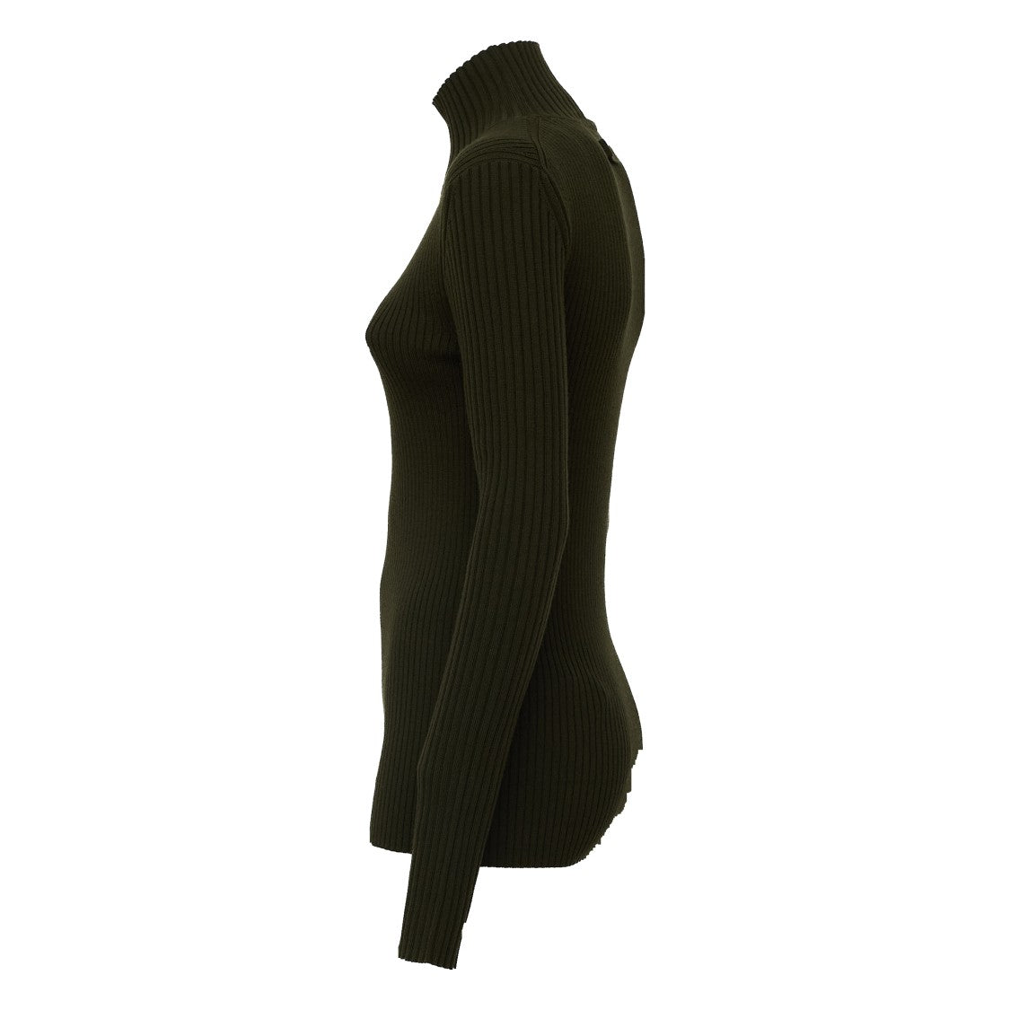 Victoria Beckham Ribbed Victoria Beckham Embroidered Turtleneck Sweater
