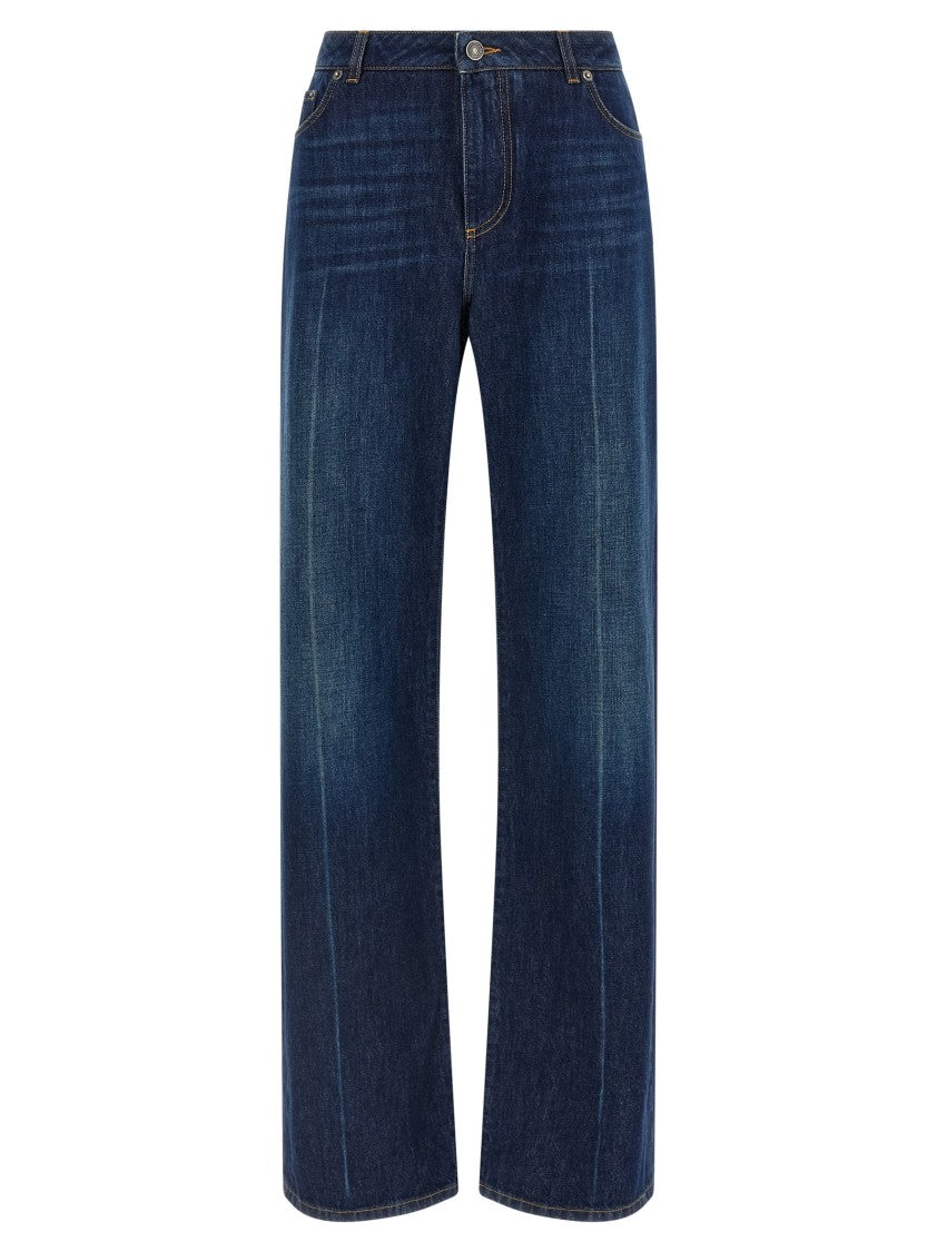 Dolce & Gabbana Stretched Pleated Trompe L'oeil Jeans