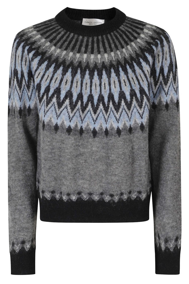 Roberto Collina Fair Isle Alpaca-Blend Crewneck Sweater