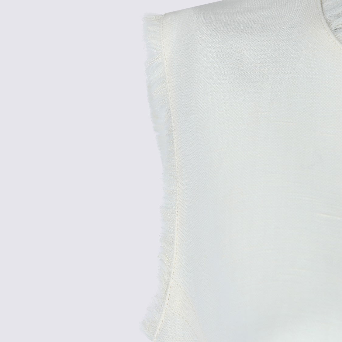 Antonelli Firenze Sleeveless White Top With Frayed Edges