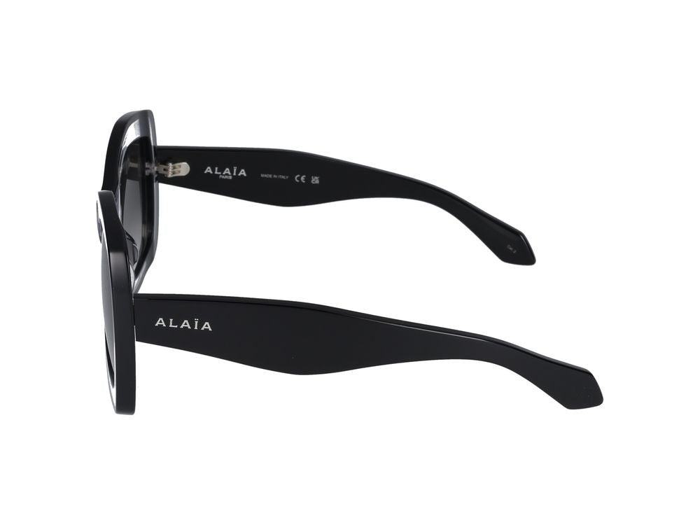Azzedine Alaïa Black Translucent Crystal Oversized Square Sunglasses