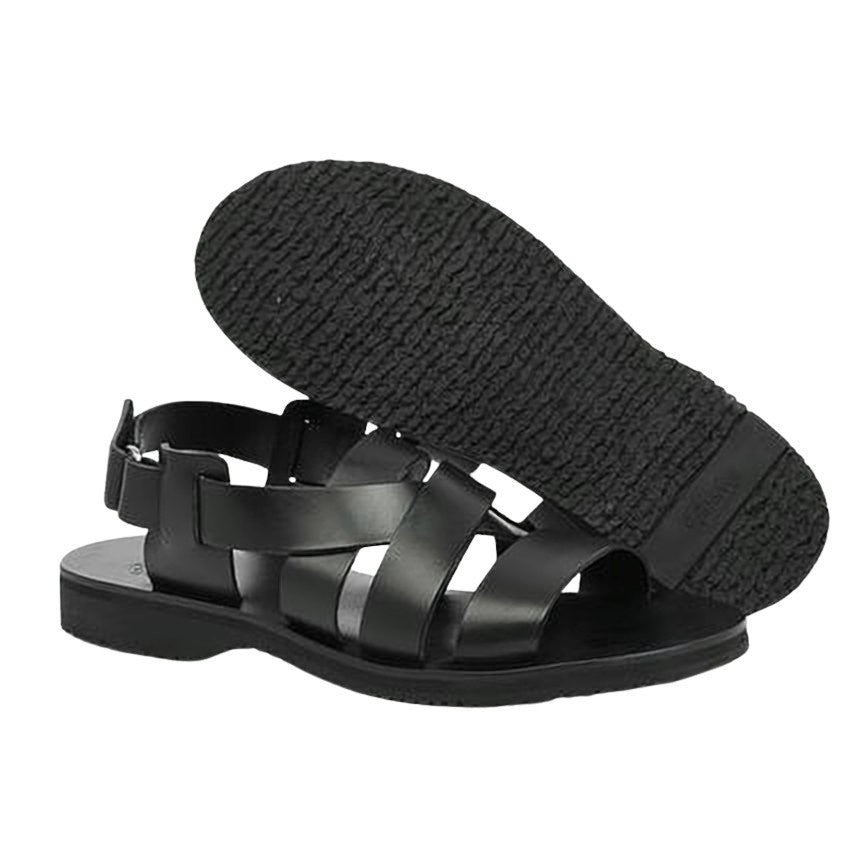 Paraboot Black Leather Strap Sandals