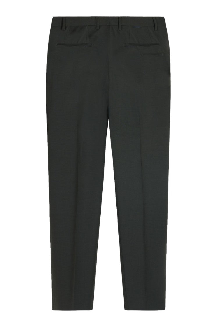 Gazzarrini X Michele Franzese Forest Green Tailored Trousers With Front Pleats