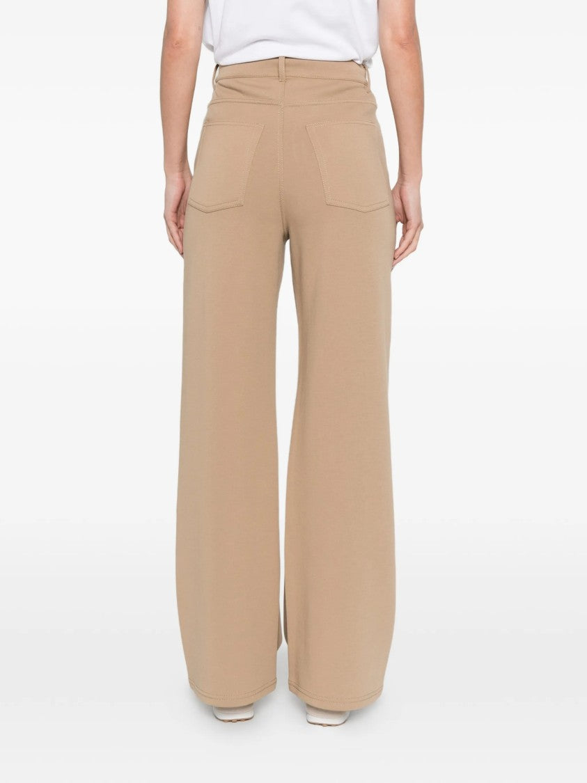 Max Mara Brown Smmbrioso High-Waisted Wide-Leg Trousers