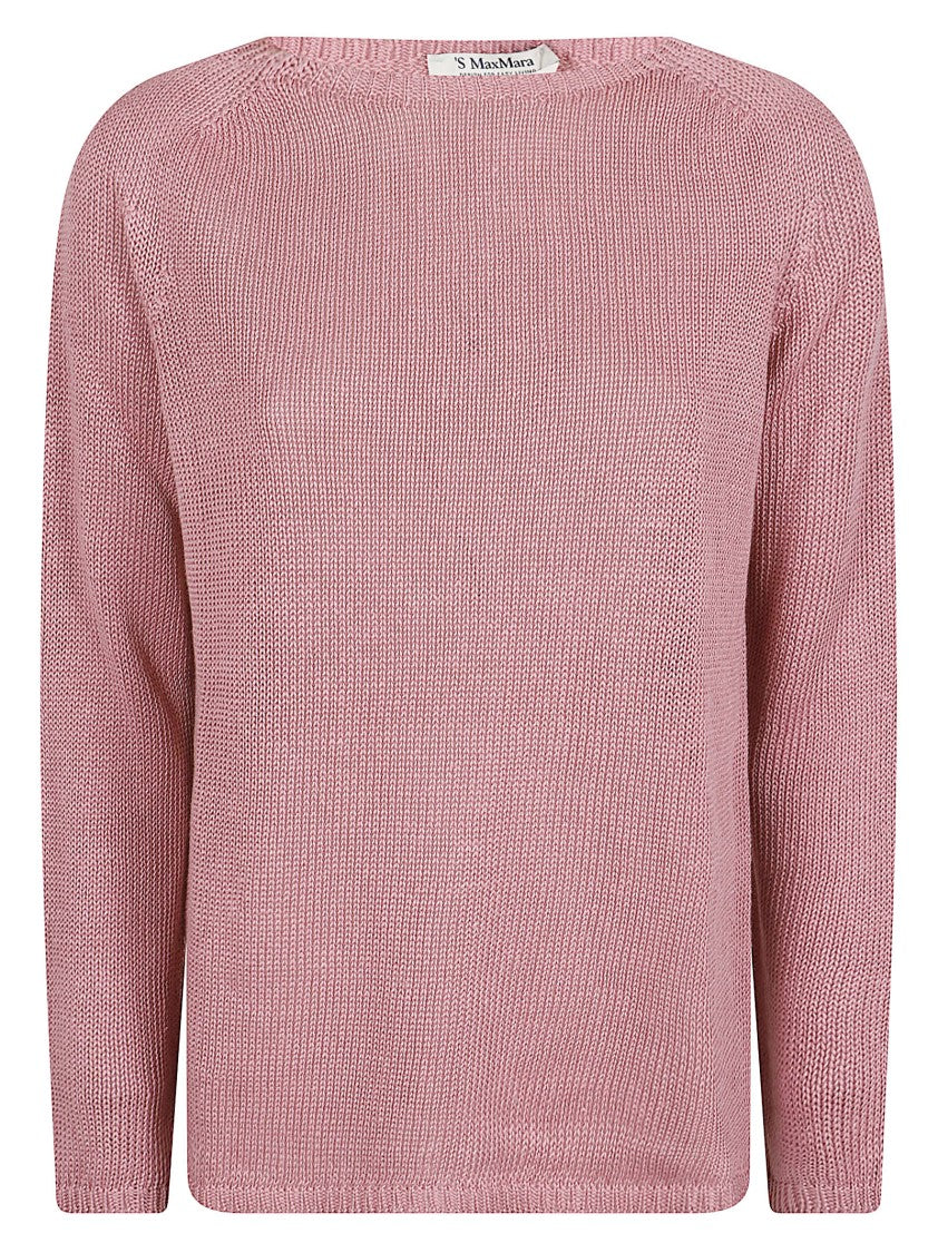 Max Mara Relaxed Fit Knit Top In Breathable Linen