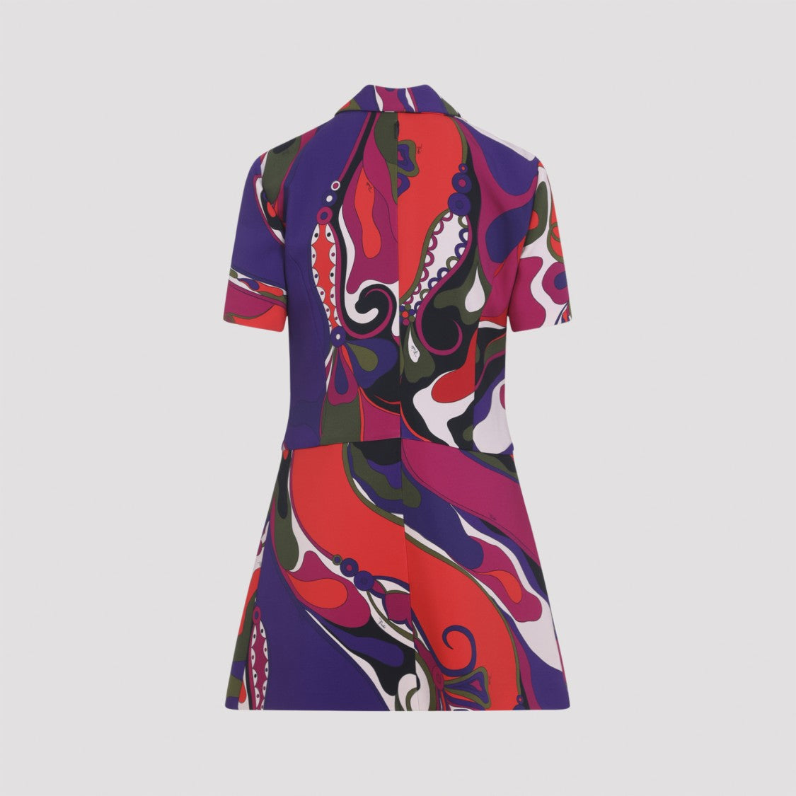Pucci Multicolor Abstract Print Viscose Mini Dress With Flared Skirt