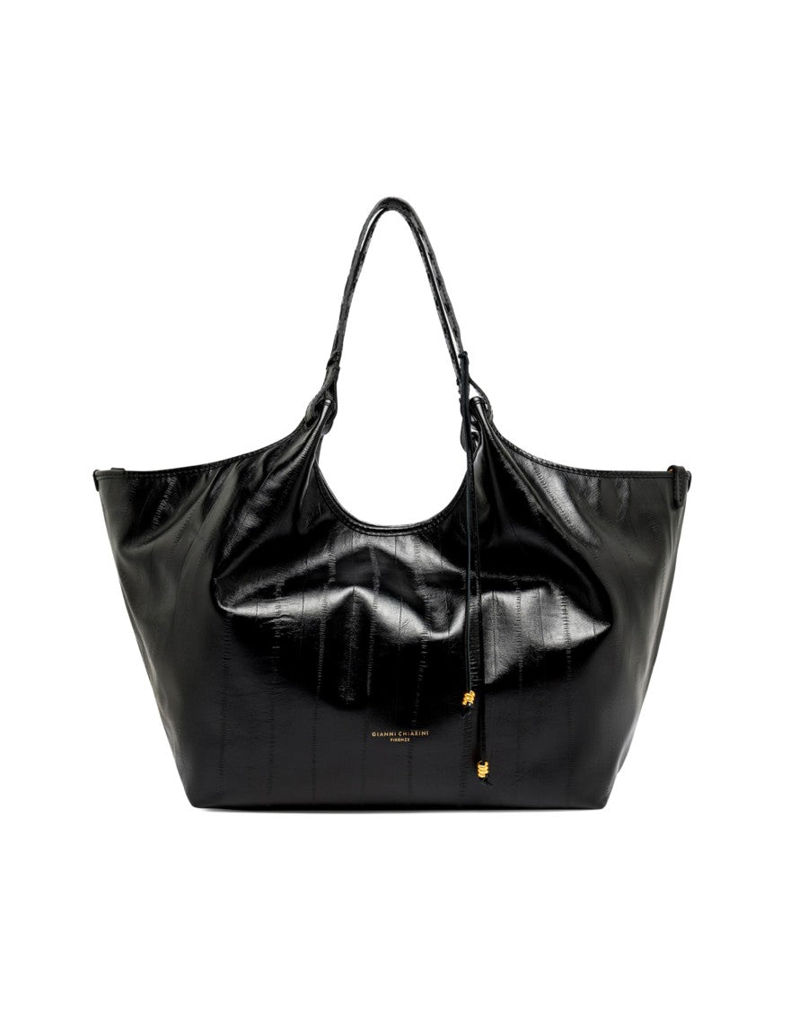 Gianni Chiarini Black Dua Leather Tote Bag