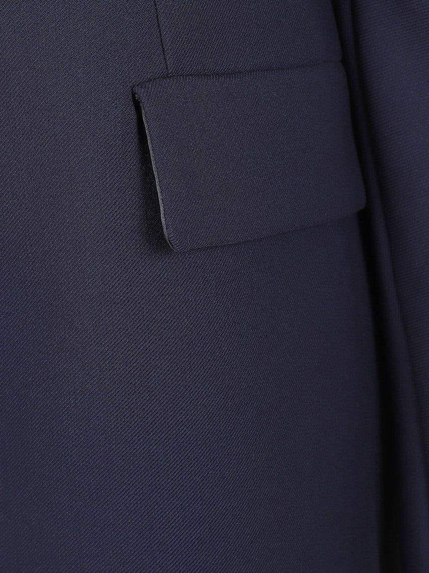 Max Mara Midnight Blue Gabardine Short Fitted Dress