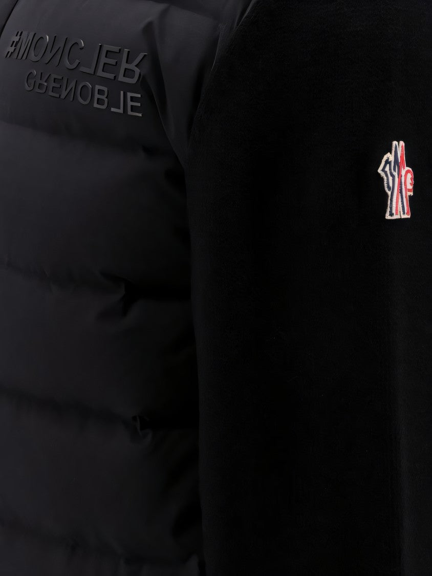 Moncler Padded Front Jacket With Knitted Sleeves