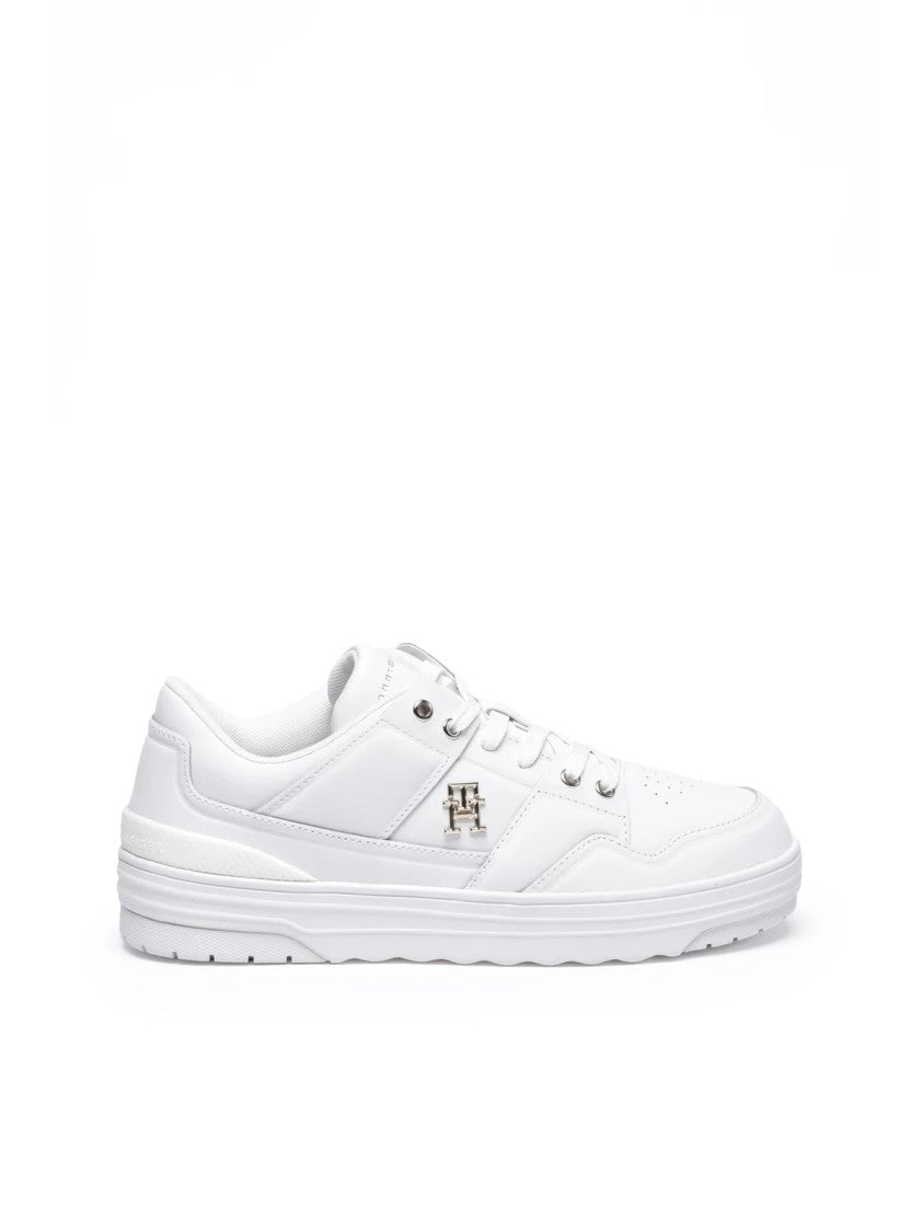 Tommy Hilfiger White Perforated Basket Sneakers