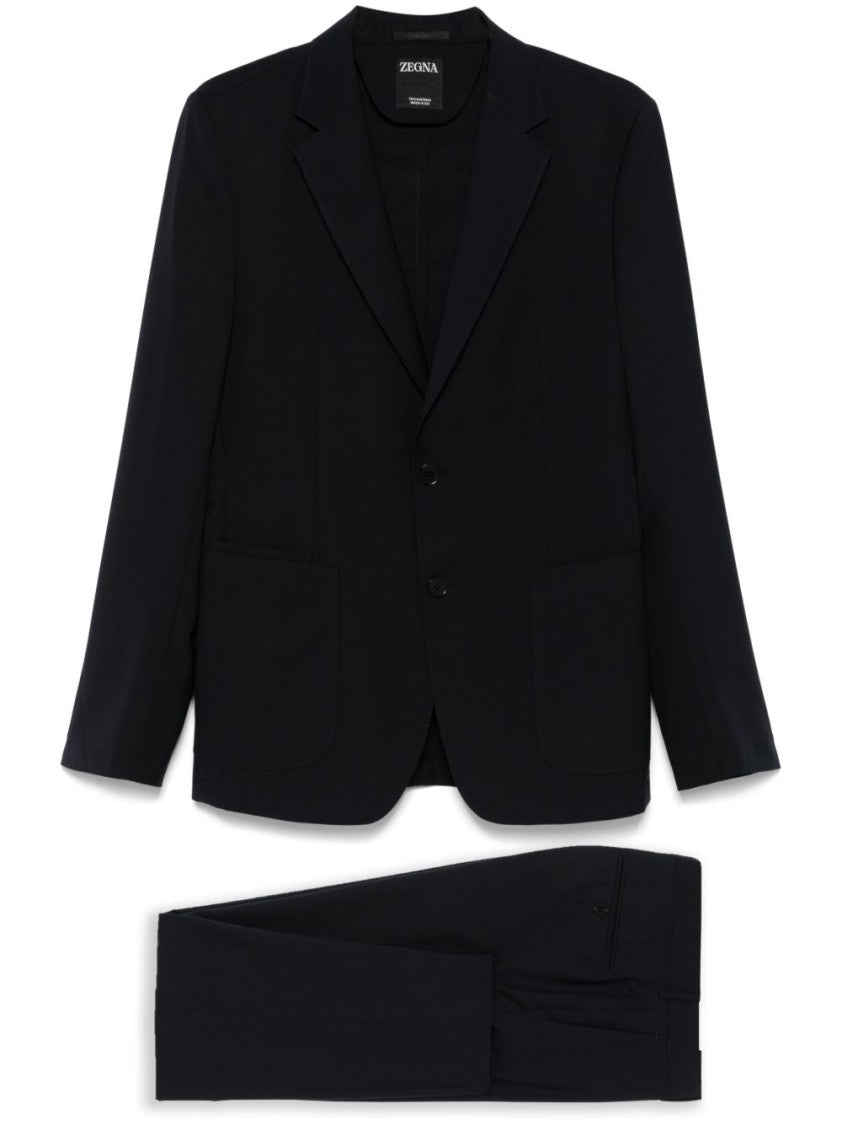 Ermenegildo Zegna Midnight Blue Suit With Concealed Fastenings