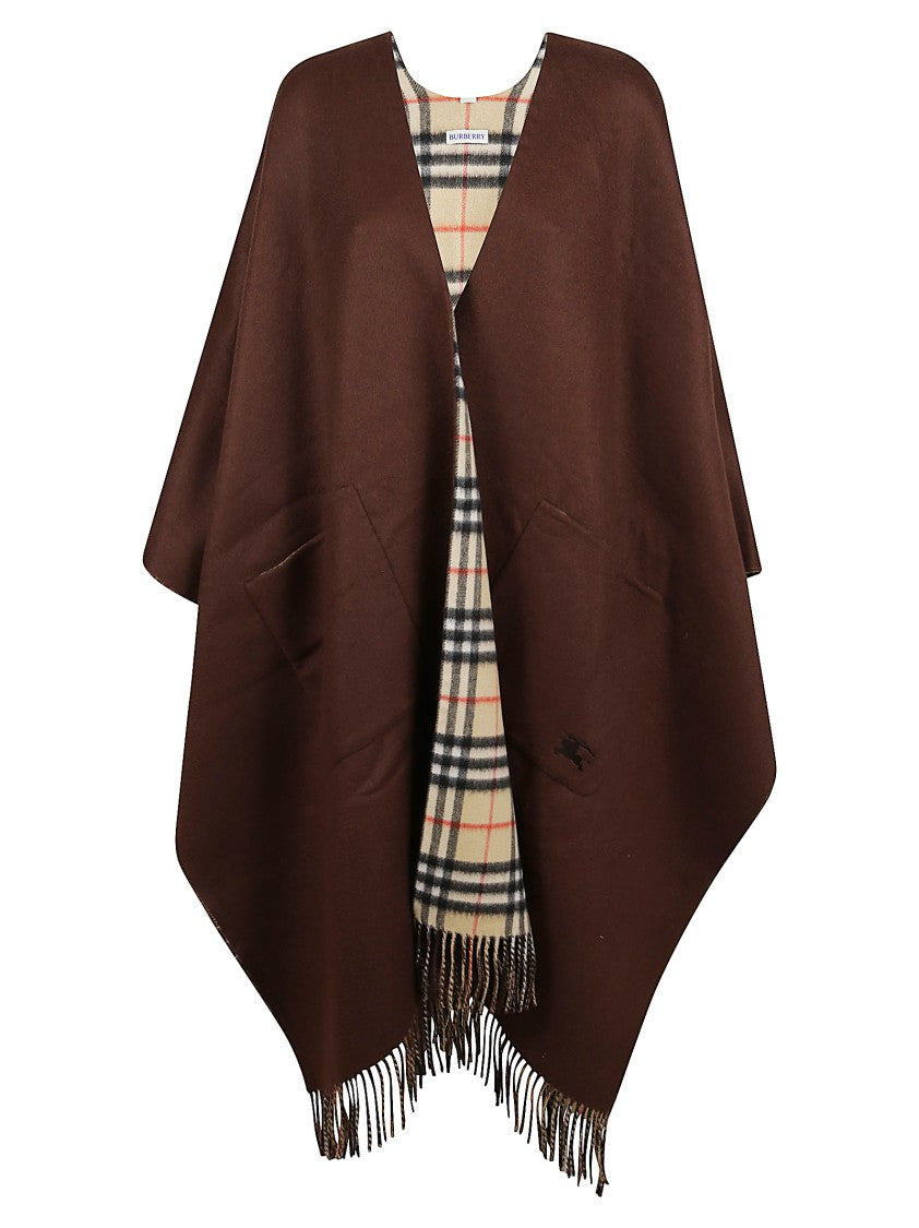 Burberry Fringe-Detail Wool And Cashmere Poncho