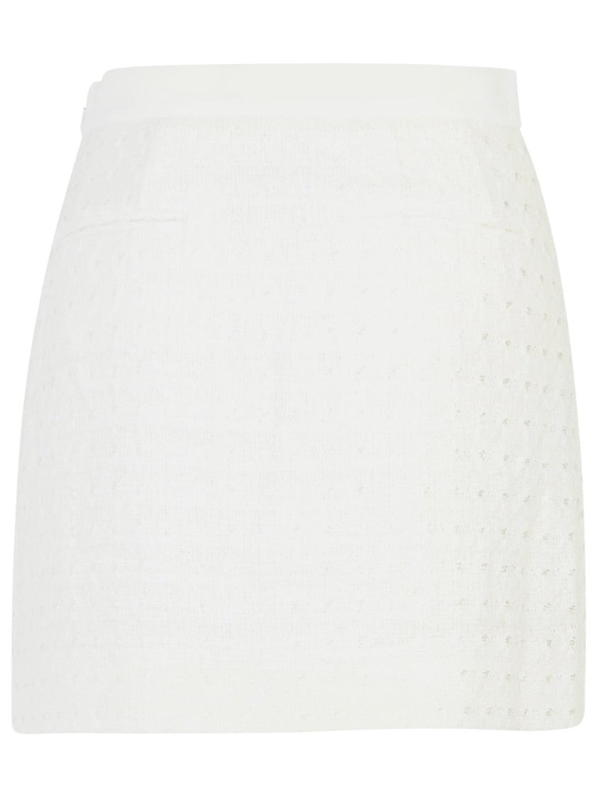 Casablanca White Cotton Blend Miniskirt