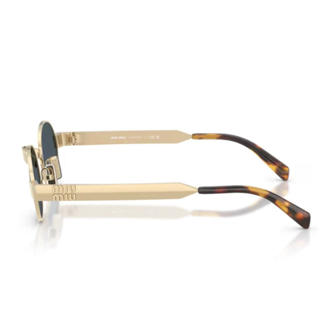 Miu Miu Gold Miu Miu Metal Oval Sunglasses