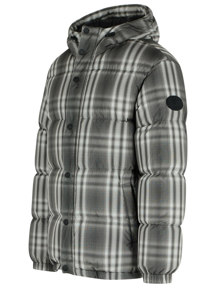 Burberry Gradient 'Check' Hooded Black Polyester Down Jacket