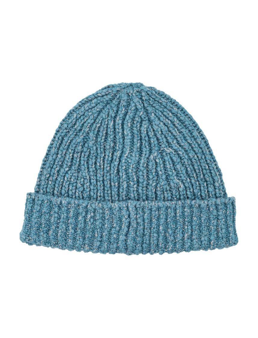 Stone Island Mouliné Wool Beanie With Compass Logo