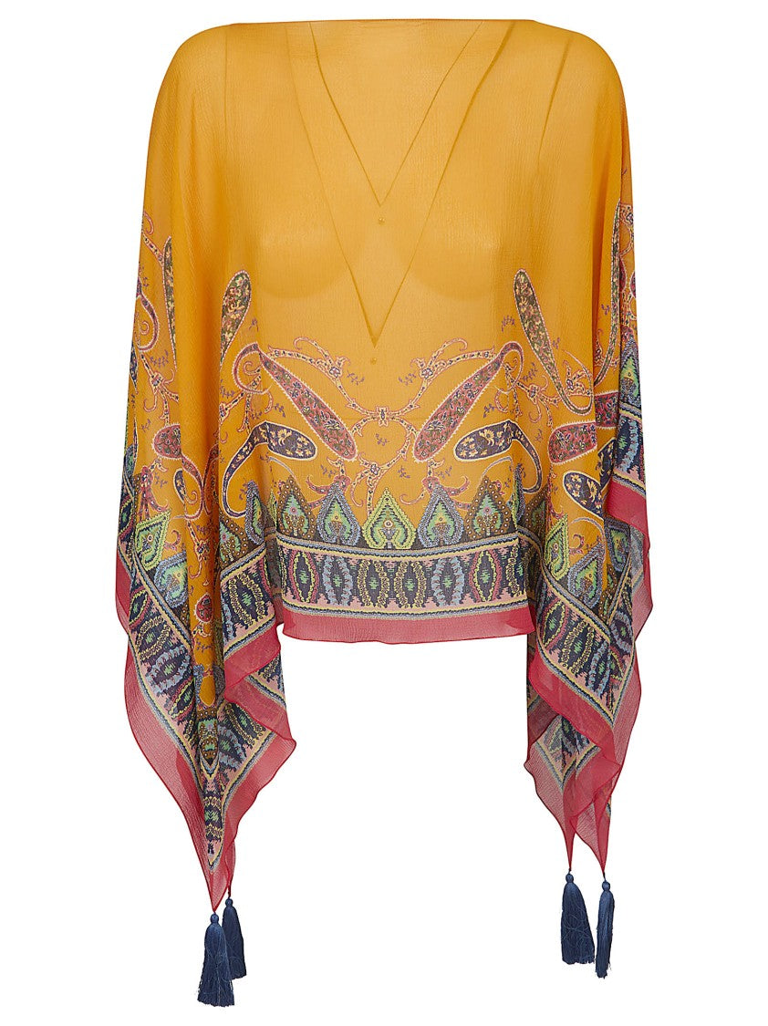 Etro Multicolour Silk Cape Jacket