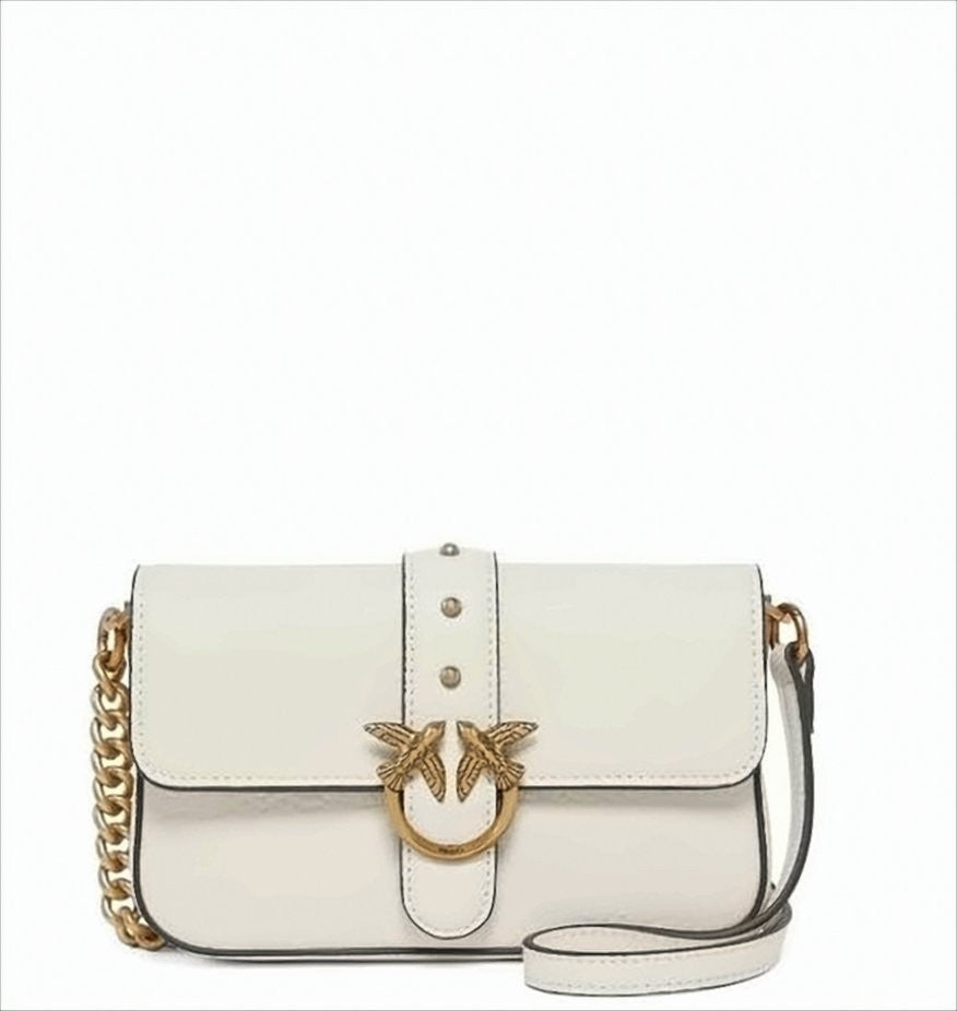 Pinko Slouchy Rectangular Grained Leather Shoulder Bag