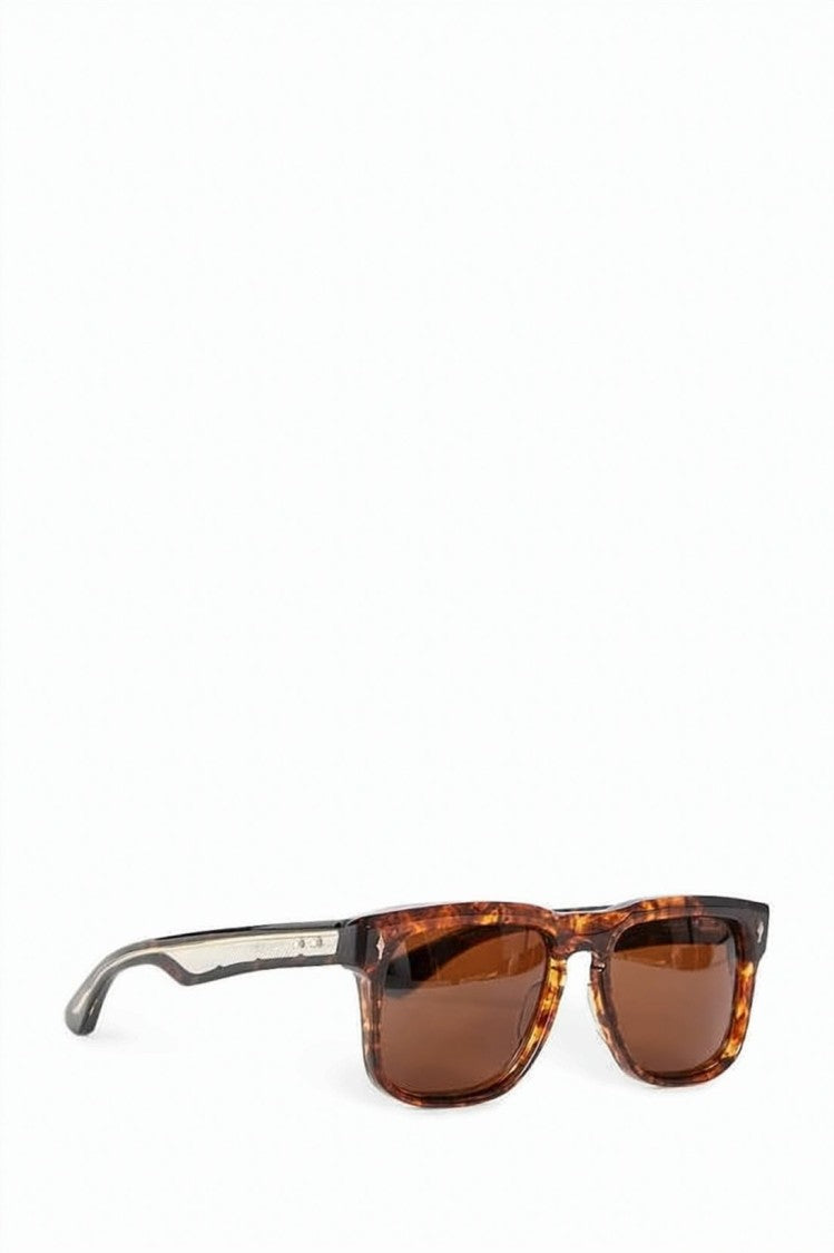 Jacques Marie Mage Tortoiseshell Acetate Rectangular Sunglasses With Metal Accents