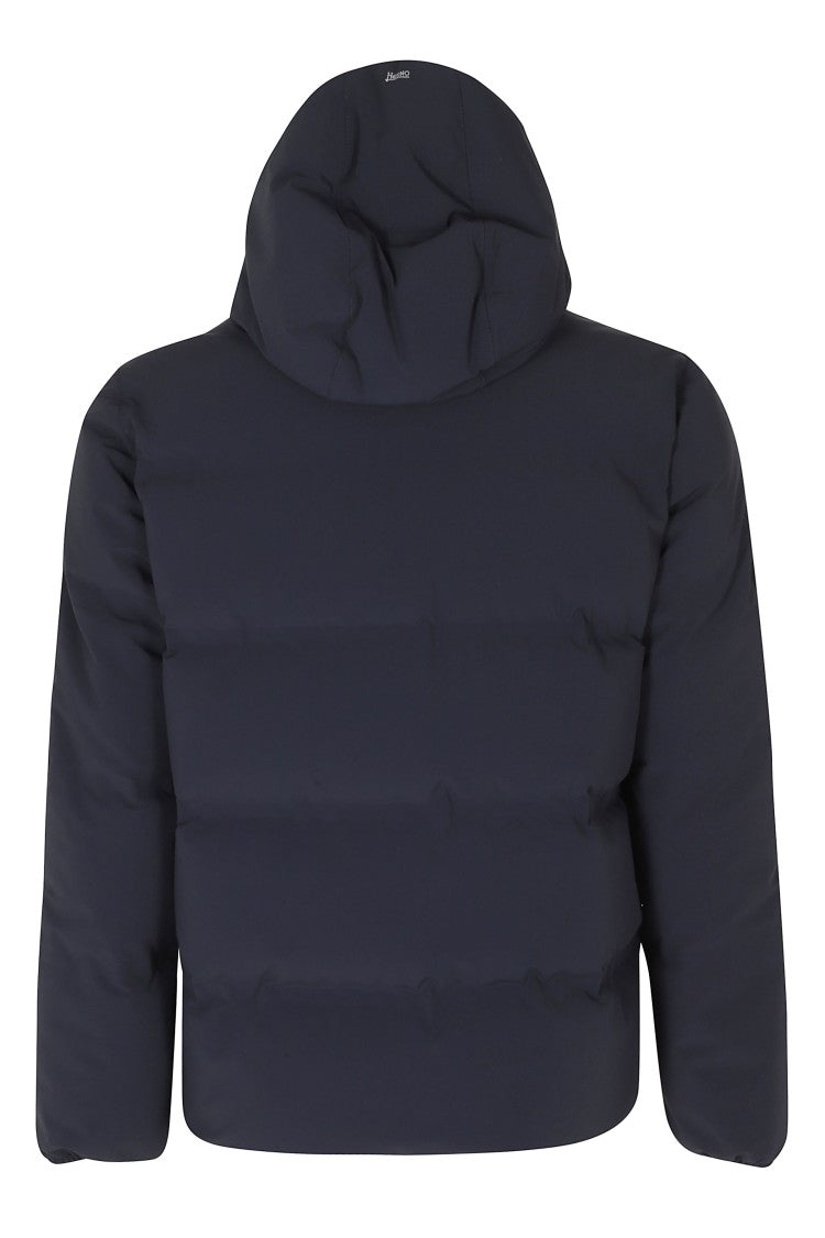 Herno Blue New Impact Hooded Short Down Jacket