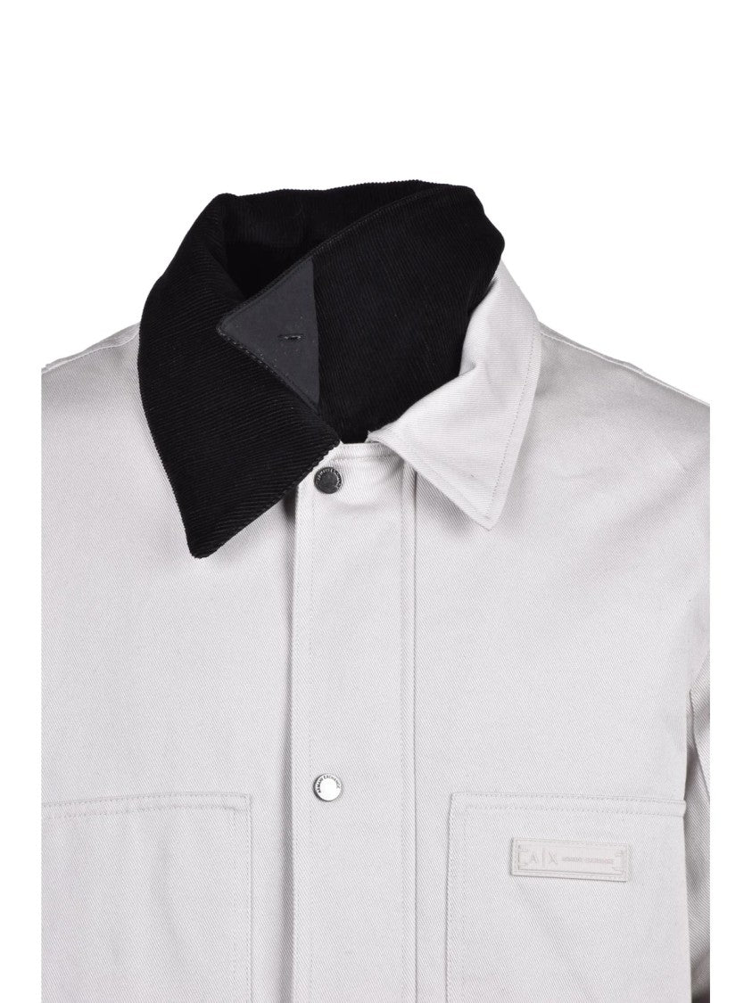 Armani Exchange White Cotton Denim Jacket