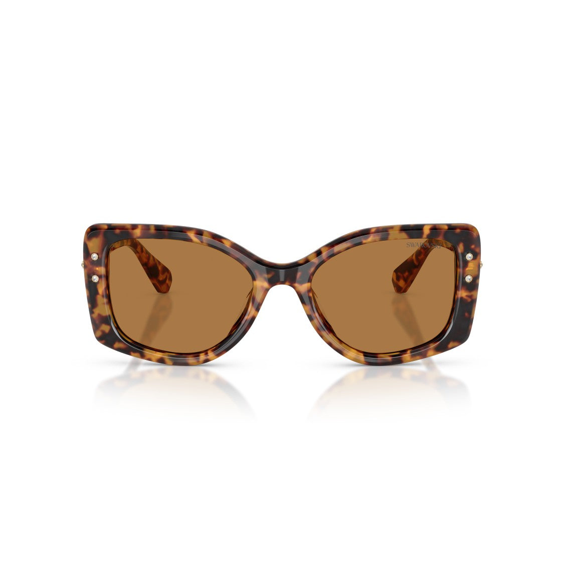 Swarovski 0Sk6058u Oversized Square Frame Sunglasses With Tortoiseshell Acetate
